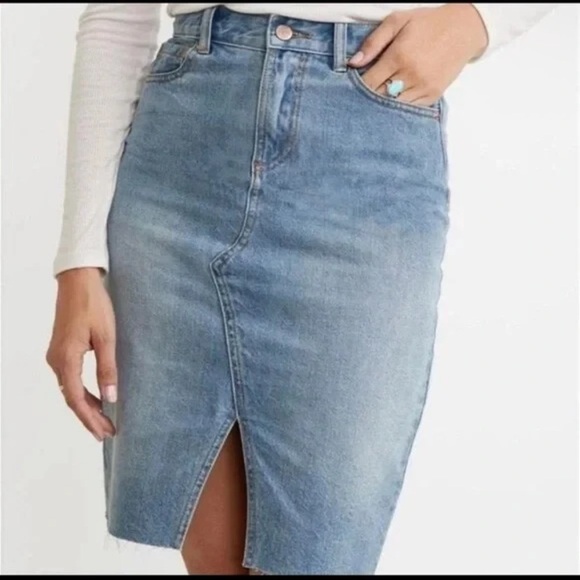 Marine Layer Celine Jean Denim Skirt Size 6 Classic Preppy Closet Staple Timeles - Picture 1 of 13